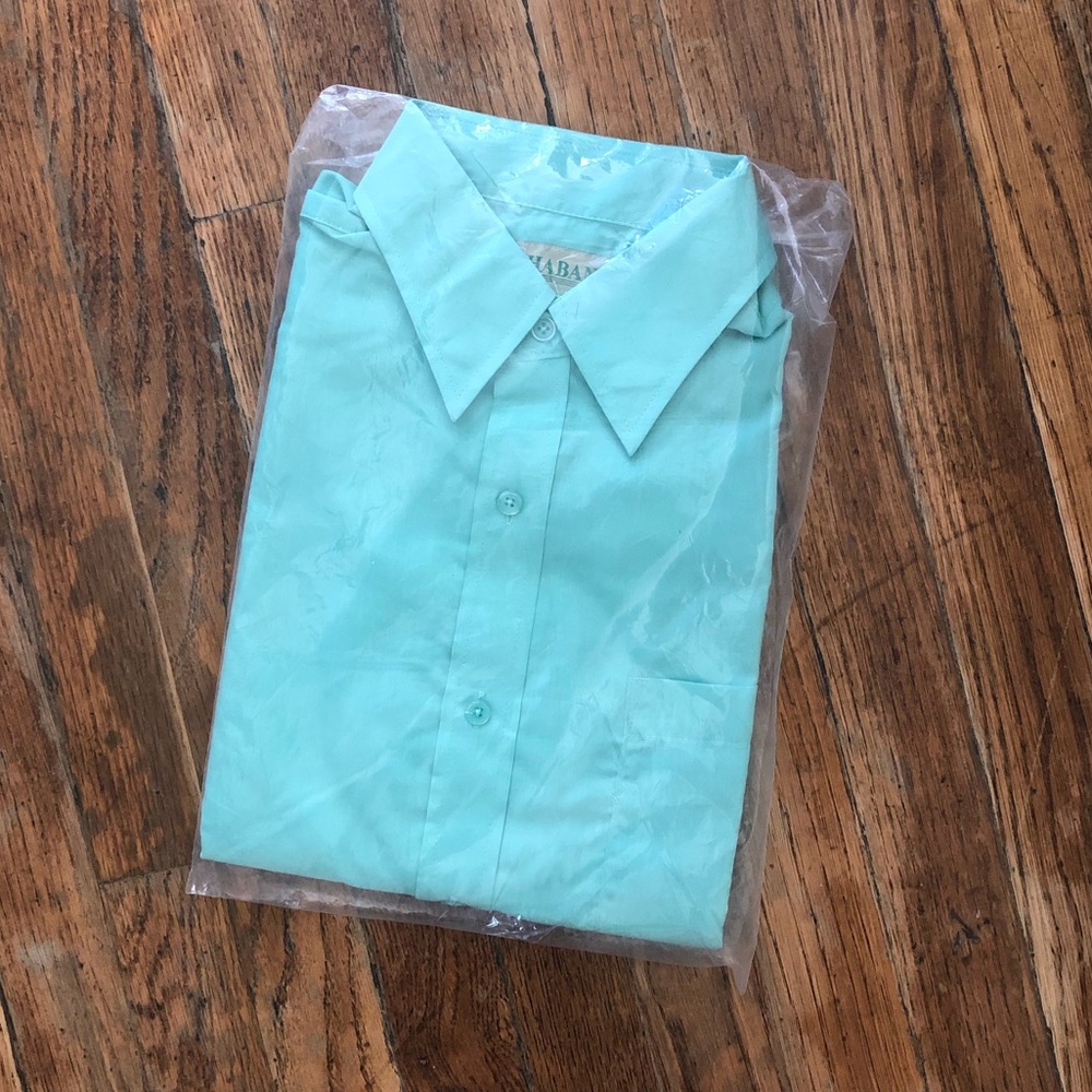 NOS Haband men’s green button shirt small 15